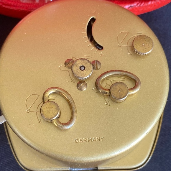 Red Leather Travel Alarm Clock - Picture 2 of 4